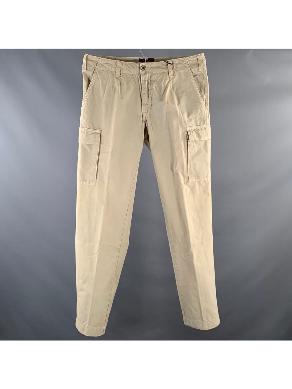 MASON Size 34 Khaki Cotton Cargo Casual Pants